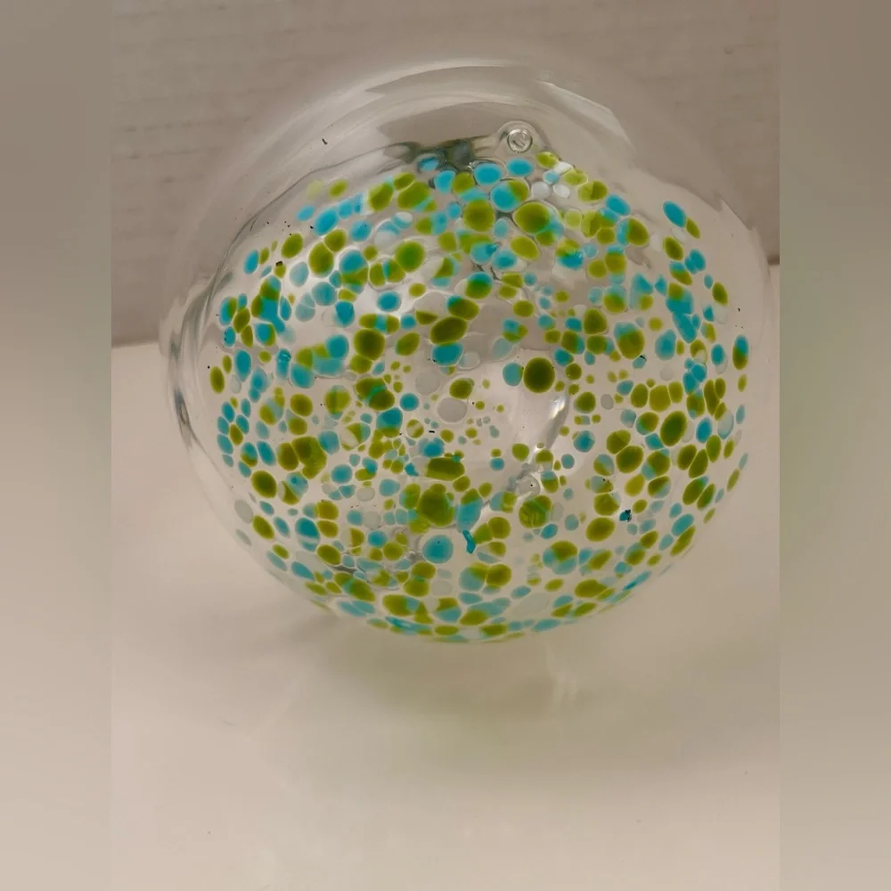 Handblown glass sake decanter with an ice pocket, also known as a tokuri.
